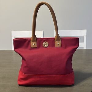 Tory Burch Jaden Small Tote Bag Auburn-Carmine